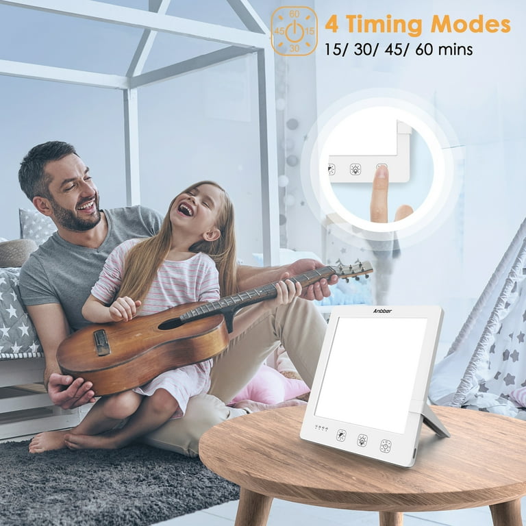 Anbber Light Therapy Lamp UV Free 10000 Lux Adjustable Brightness LED Therapy Light