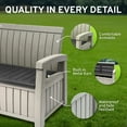 EconoHome 3 Seat Outdoor Bench - 90 Gallon, Weatherproof Resin, Ideal ...
