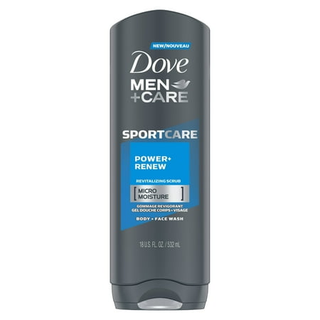 (2 pack) Dove Men+Care Power & Renew Body Wash, 18 (Best Wash And Go Products)