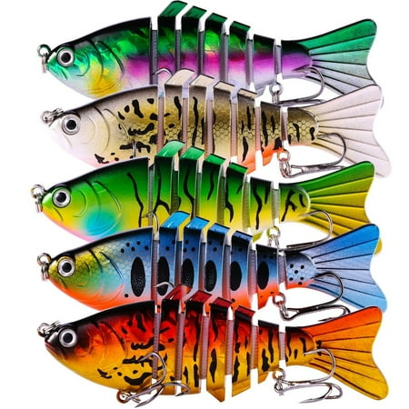 Sougayilang 1PCS Colorful Swimbait Fishing Lure Lifelike Fishing Eyes Wobbler Multi Jointed Artificial Bait Hard Fishing Lure