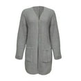 thumbnail image 7 of VISALY Long Cardigans Chunky Knit Cardigan Cardigan Sweaters for Women with Pocket Trendy Casual Long Sleeve Tops Open Front Fall Winter Coats Cardigan with Pockets Soft Cardigans White L, 7 of 7