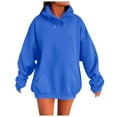 thumbnail image 1 of Women's Solid Color Drop Shoulder Hoodie With Pockets Comfortable And Stylish Sweatshirt Top Ladies Hoodie Drawstring Top Women Zip Hoodie Womens Plain Hoodie Womens Light Weight Sweatshirts Long, 1 of 5