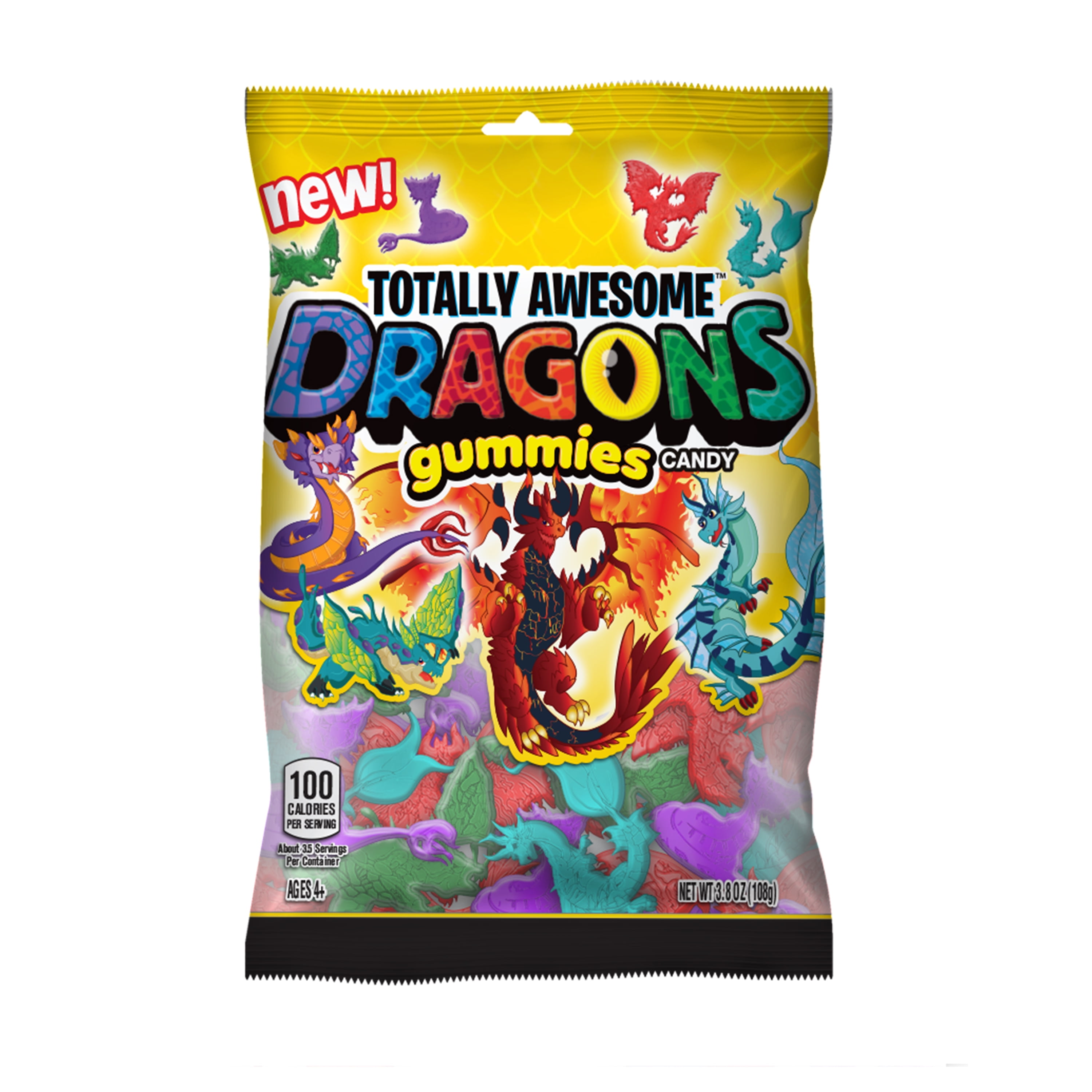 Free vintage clip art Totally Awesome Dragons Gummies Candy, Assorted Flavors, 3.8 Oz Bag