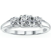 Pompeii 1ct Three Stone Diamond Ring 14K White Gold (G/H,I1)