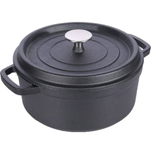 RJ Legend 8.5 Ounce Othello-Colored Cast Iron Pot, Enameled Cast Iron Mini  Pot, Round Mini Cocotte, Cast Iron Set 2-Piece Black and White Cast Iron