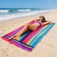 thumbnail image 4 of Toalla de playa de poliéster multicolor extragrande para adultos, 160x80 cm, viaje, piscina, camping, spa, resistente a la arena, secado rápido, 4 of 6