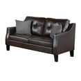 thumbnail image 3 of Hera 2 Piece Sofa and Loveseat Set 4 Pillows Classic Brown Faux Leather, 3 of 5