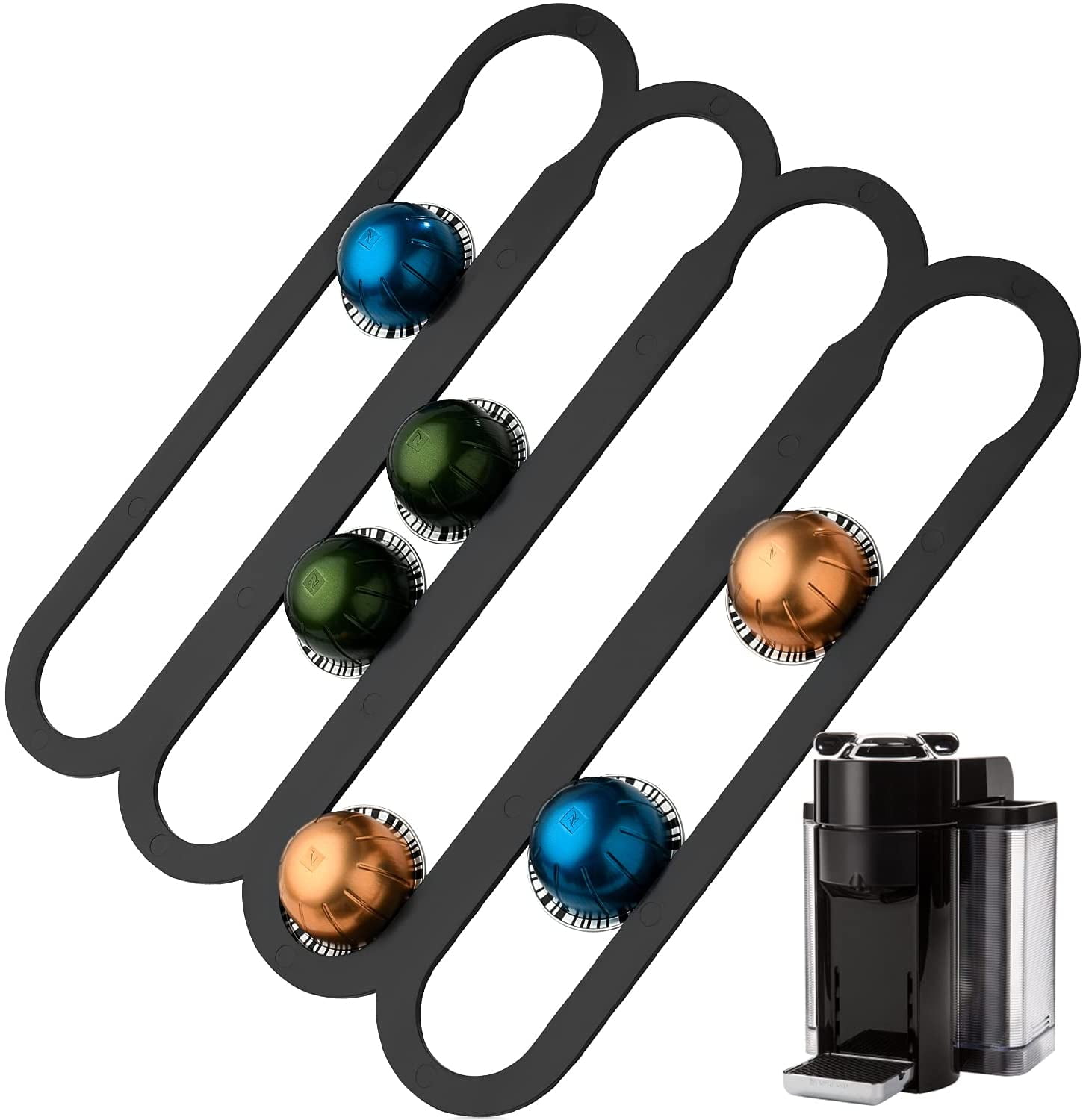 Måske Skjult studie Impresa Black Capsule Holder Compatible with Nespresso VertuoLine Capsule  Pods - Holds 20 Pods - Walmart.com