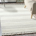 thumbnail image 2 of Cotton Diamond Stripes Stone Washed Shag Printed Rug Beige, Shasta, 2 of 8