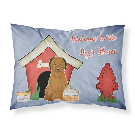Dog House Collection Briard Brown Fabric Standard Pillowcase