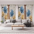 thumbnail image 6 of Blue Yellow Tulips Kitchen Curtain for Berdoom Living Room Cafe 72 Inch Length, Retro Farmhouse Flower Barn Doors Wooden Tiers Curtains Light Filtering Drapes Window Treatment 2 Panels 52"Wx72"L, 6 of 8