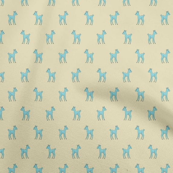 oneOone Rayon Light Yellow Fabric Animal Dress Material Fabric Print Fabric By The Yard 56 Inch Wide