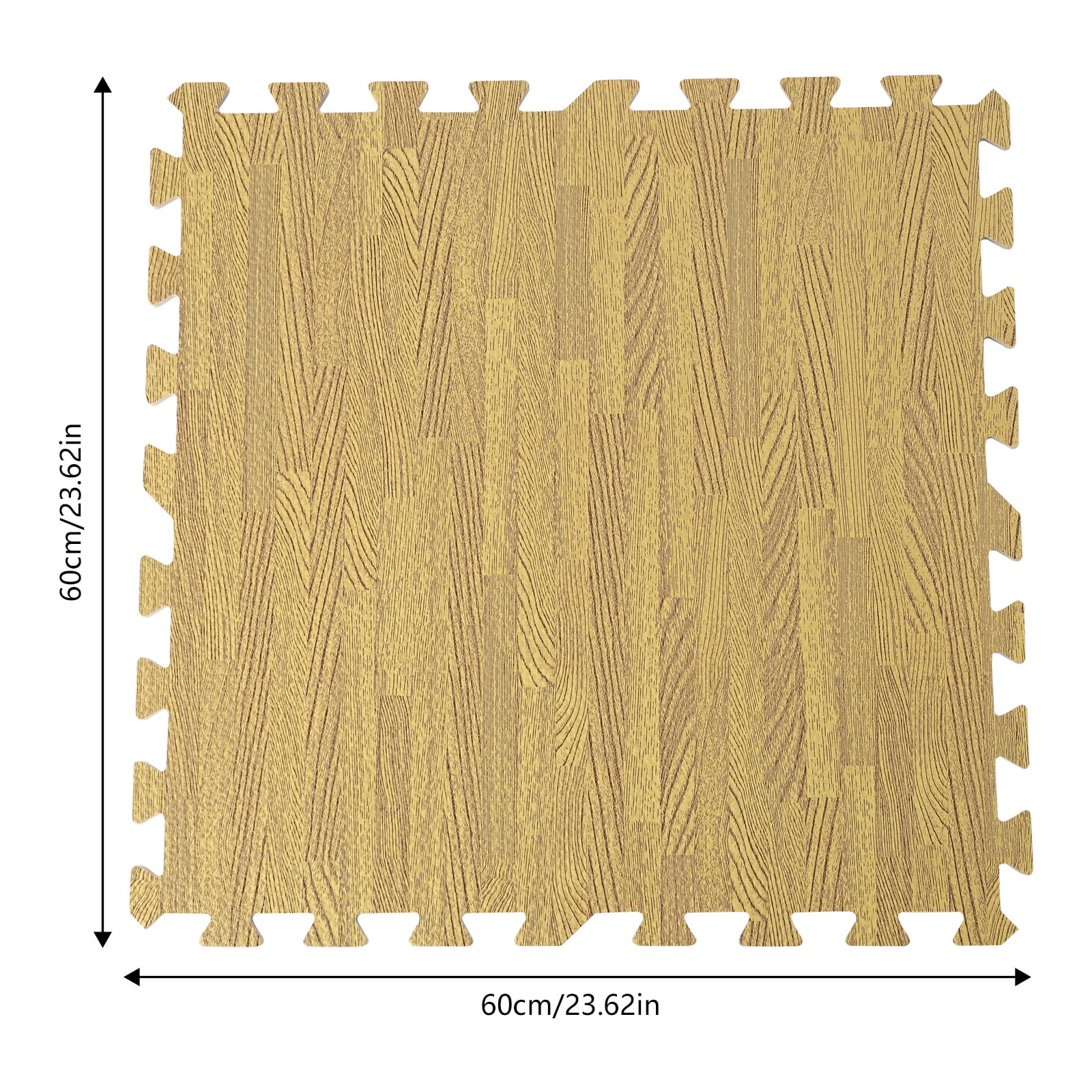 Wildnix Brown Foam Tiles with Wood Grain Pattern, EVA Foam Mats for Floor, 12 Pieces, Non-Slip, Safe for Kids, Elderly, and Home Decor