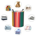 thumbnail image 3 of Lsque Vertical Stripes pattern Laundry Hamper Basket, Tall Woven Rope Hamper Basket for Clothes, Lightweight Storage Basket, Collapsible Waterproof-Medium, 3 of 8