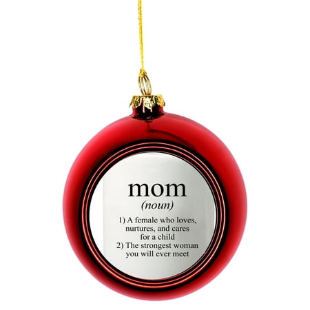 Mom Dictionary Definition Novelty - Appreciation Gift Red Bauble Christmas Ornament Ball