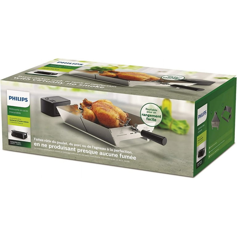 Philips Smoke-less Grill with rotisserie attachment indoor BBQ