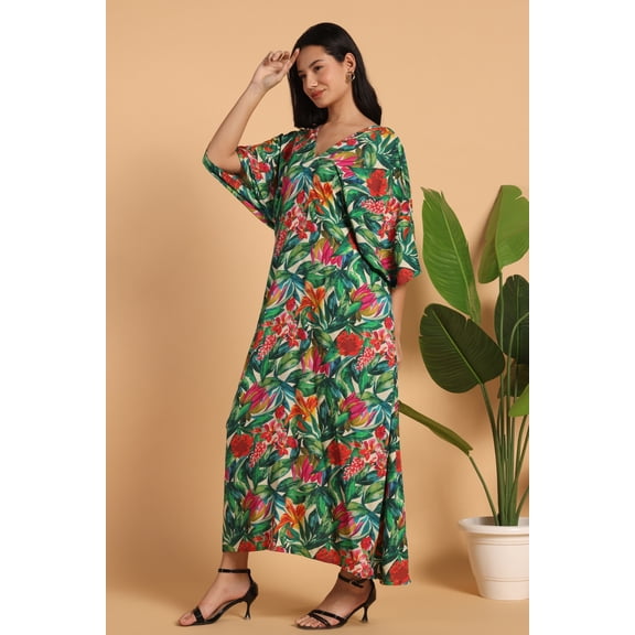 Floral Multi Belt Maxi Kaftan