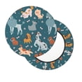 thumbnail image 2 of Lsque Dogs Pattern Round Bar chair cushion covers Velvet Fabric Premium Comfort Protects from Scratches and Stains for 14-17 Inch Chair-14 inch, 2 of 7