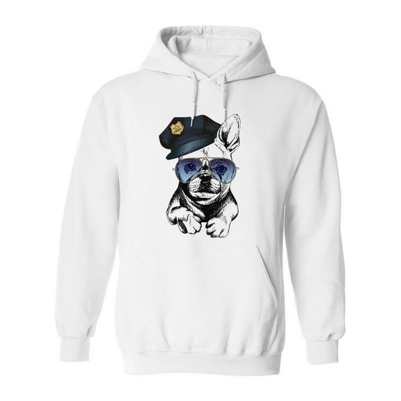Cute French Bulldog Cop Hoodie Men -Image by Shutterstock, Male 3X-Large
