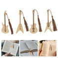 thumbnail image 4 of 4pcs Guitar Shaped Bookmark Bamboo Bookmark with Tassels Reading Book Marks, 4 of 7