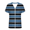 thumbnail image 4 of NTACZA Short Sleeve Women's Cardigans with Pockets Striped Casual Open Front Regular Beachwear Coverups Blue, 4 of 5