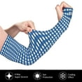 thumbnail image 3 of Bingfone Farmers Gardening Sleeves Sun Protection Arm Cooling Sleeves For Women Men With Thumb Hole - Blue Gingham, 3 of 8