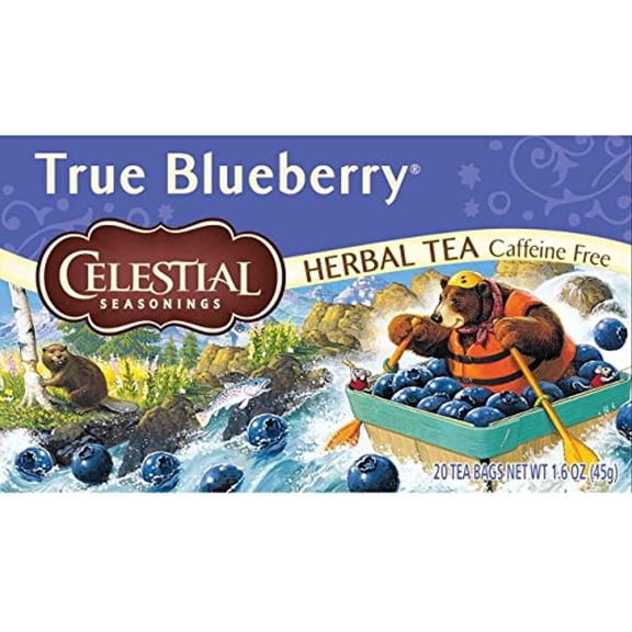 Celestial Seasonings Herbal Tea, True Blueberry, 20 Count (Pack Of 3)