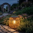 thumbnail image 3 of 2Pcs Solar Outdoor Rattan Lantern Hanging Light, Decorative Patio Garden Backyard Lamp with Woven Wicker Design, Weatherproof Hanging Lighting for Camping & Outdoor Night Ambiance, 5.9"x9", 3 of 6