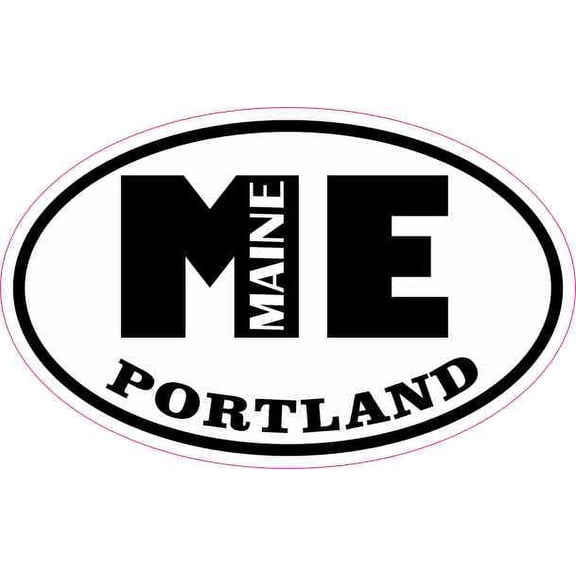 4in x 2.5in Oval ME Portland Maine Sticker