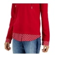 thumbnail image 3 of Tommy Hilfiger Womens Mixed Media Hood Sweatshirt, 3 of 3