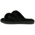 thumbnail image 2 of Brinley Co. Womens Crisscross Faux Fur Slipper, 2 of 6