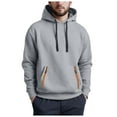 thumbnail image 3 of TOWED22 Hoodie Sweatshirt for Men Solid Color Hoodies Long Sleeve Pullover Athletic Classic Hooded Sweatshirts Comfy(Light Gray,3XL), 3 of 9