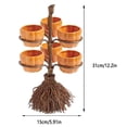 thumbnail image 2 of Halloween Pumpkin Tealight Candle Holder Rustic Broomstick Design with 3 Pumpkin Cups for Festive Decor, 2 of 3