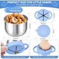 thumbnail image 2 of 2 Pack Snack Cups for Toddlers Spill Proof,3-in-1 Detachable Stainless Steel Baby Food Containers with Spill-Proof Silicone Lids & Handles,On-the-Go Kids Snack Containers Box, 2 of 7