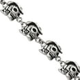 thumbnail image 6 of Primal Steel Stainless Steel Antiqued and Pirates Skulls 8.5in Bracelet, 6 of 7