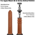 thumbnail image 4 of ALMNVO Genuine Leather Compatible with Apple Watch Band 40mm 41mm 44mm 38mm 45mm 49mm 42mm Women Men, Genuine Quality Leather Wristbands Replacement for iWatch Series Ultra 9 8 7 SE 6 5 4 3 2 1, 4 of 6