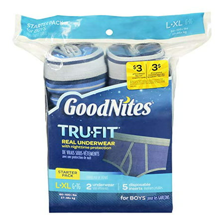 GoodNites Tru-Fit Real Underwear with Nighttime Protection Starter Pack ...