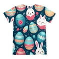 thumbnail image 6 of Girls Pajamas Set Shorts Easter Bunny Rabbit Print and Egg Bilby Print Sunday Summer FUn Sleepwear Clothes Set Loungewear Set Crewneck Fun Cute Fashion Nightwear #Z48 Navy 11-12 Years, 6 of 7