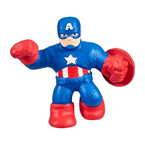 Heroes of Goo Jit Zu Marvel Mega Mini 6-Pack Super Stretchy & Squishy Mini Heroes Iron Man, Spider-Man, Captain America, Miles Morales, Hulk & Black Panther