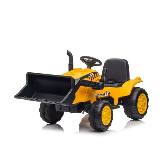 12V Excavator 1 Seater Tractor Ride on for Kids with Parental RC and Wagon