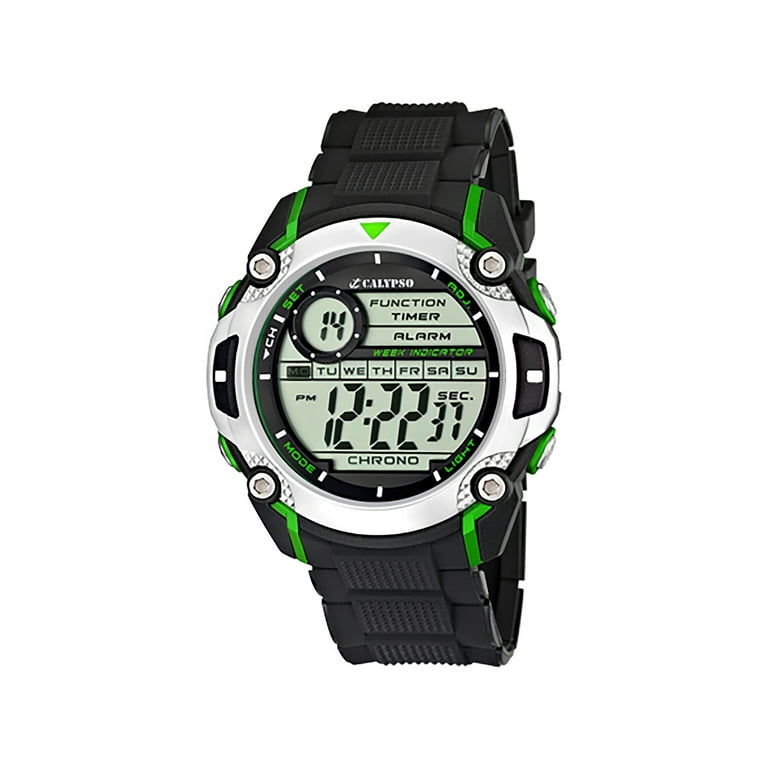 Calypso K5577 - Quartz, Watch, Sports Silicone 47mm Digital Mens Date Time, Dual Strap, Day And Chronograph