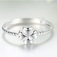 thumbnail image 3 of Unisex Adjustable Opening Four Leaf Clover Ring Copper Electroplated Geometric Index Finger Ring Color Gold For, 3 of 6