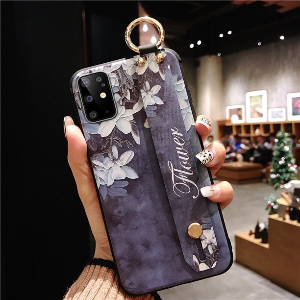 10 Galaxy Note 20 Ultra Flower Case Art Leaf correa para la muñeca soporte para teléfono cubierta para Samsung S21 S20 Ultra A21S S20 FE A21S Plus Capa qym unisex