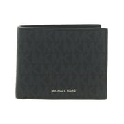 Michael Kors Mens Jet Set Money Piece Canvas Coated Bifold Wallet Black Small