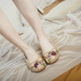 thumbnail image 5 of Women Vintage Embroidered Flats Flower Slip On Cotton Fabric Liner Comfortable Flat Shoes, 5 of 9