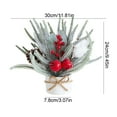 thumbnail image 3 of FastXmas Mini Christmas Tree Table Decorations, Artificial Snowy White Trees with Red Berries Pine Cone Greenery Tabletop Centerpiece for Home Office Room Holiday Decorations, 3 of 6