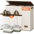 thumbnail image 1 of Cesto de ropa SOLEDI 180 L con tapa de 3 secciones extra grande, 1 of 7