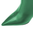 thumbnail image 5 of YDN Women's Pointed Toe Ankle Boots High Wedge Heels with Side Zipper Fashion Dressy Booties Basic Daily Outfit Shoes Size 9 Green, 5 of 5