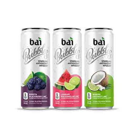 Bai Bubbles Antioxidant Infused Beverage, Sublime Variety Pack, 11.5 Fl Oz, 12