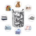 thumbnail image 4 of Balery Monochrome Botanical Illustration Cesta de ropa redonda con asas, impermeable, independiente, para ropa, juguetes, dormitorio y familia-Small, 4 of 6